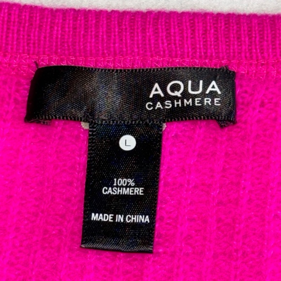 Aqua Cashmere pink sweater L - Picture 2 of 3